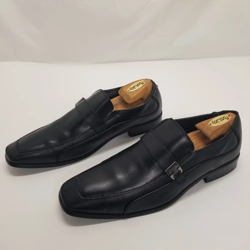 Perry Ellis Portfolio Matthew 07714A Mens Size 10.5 Black Leather Slip On
